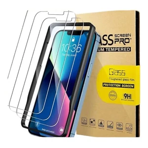 Glass Screen Protector compatible for iPhone 13 mini 5.4 Inch 3 Pack Tempered Gl - Picture 1 of 8