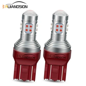 2x 7443 Ampoule LED Lampe D'indicateur De Voiture T20 Lampe Arrière 10-30V Rouge - Picture 1 of 10
