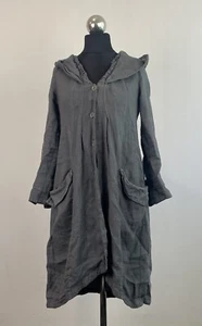 TRANSIT PAR SUCH Gray Linen Lagenlook Long Cardigan Sweater Size 2 - Picture 1 of 17