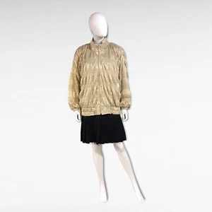 Jungle Jackets Tiered Blouson Gold Jacket Women's Large - Picture 1 of 6