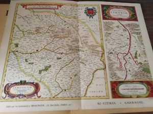 Carte ancienne XVIIème photos années 50 Limousin Limagne Auvergne Limoges