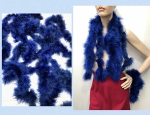 VTG 1930s FLAPPER DRESS Blue Marabou Feathers ROBE-DRESS TRIM, Hats-Fans Etc - Picture 1 of 7