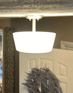 SADIE Round Semi-Flush Ceiling Mount light fixture - White, Satin Nickel 530 077 - Picture 1 of 12