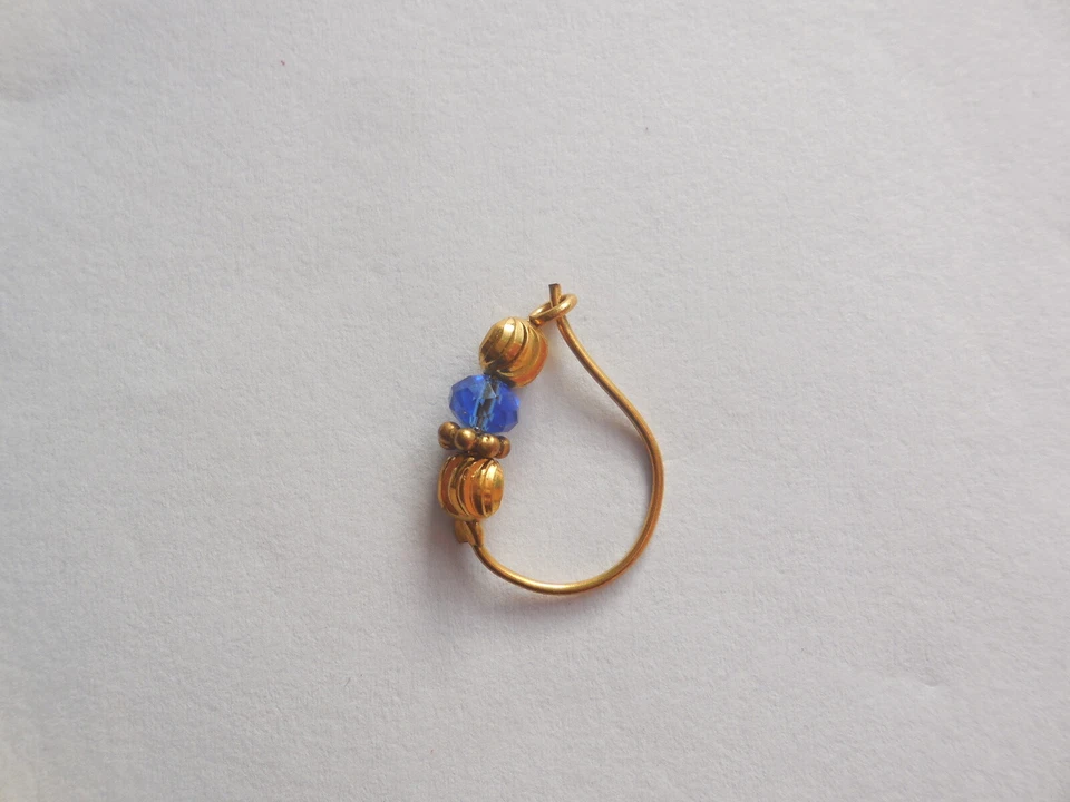 Модная бижутерия кольцо для пирсинга носа индийского бисера Maharashtrian Nath на Бали - Изображение 1 из 4