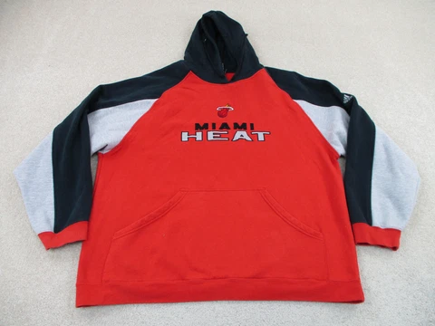 Miami Heat Sweater Adult 2XL XXL Red Black Basketball Hoodie Adidas Men A38 * Cover