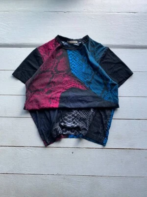 Camisa de diseñador Christopher Kane con estampado de piel de serpiente multicolor para hombre talla mediana Foto 1 de 4