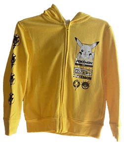 Pokemon Boys Long Sleeve Pikachu Cosplay Full Zip Hoodie Size XS 4/5 NWT Yellow - Picture 1 of 6