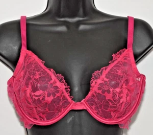 Victoria's Secret Lace Embroidery Underwire Low Cut Demi Bra 36D 36 D - Picture 1 of 8
