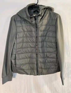 ELIE TAHARI Jacket Women's Medium Gray Puffer Zip Up Hooded Coat New - Picture 1 of 5