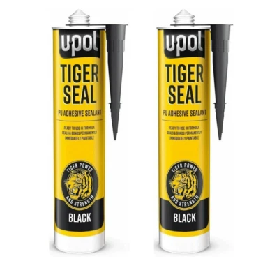 2 x sigillante adesivo poliuretano Upol nero 310 ml TIG/NB nuovo U-POL