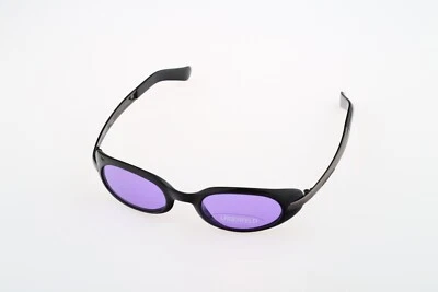 Lagerfeld 4154 81, Vintage 90s black and gray wrap oval sunglasses women, NOS - Image 1 of 4