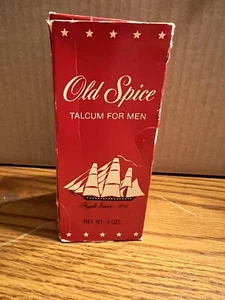 VTG NOS Shulton OLD SPICE TALCUM for Men 3 oz. Milk Glass Bottle - Picture 1 of 5