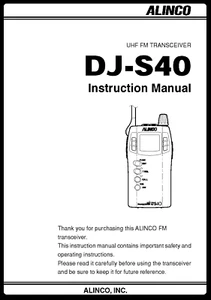 Alinco DJ-S40 Transceiver Instruction Manual 44 Pages Operating Guide - Picture 1 of 2