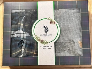 U.S. POLO ASSN Para hombres XL Conjunto de Ropa de Dormir Manga Larga Térmica Crew y Pantalones de Franela - Imagen 1 de 12