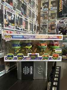 Funko Pop! Movies Ninja Turtles Mutant Mayhem 4 Pack Amazon Exclusive GITD - Picture 1 of 8