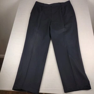Zanella Dress Pants Mens 38x31 Wool Pleated Trousers Straight Black - Picture 1 of 10