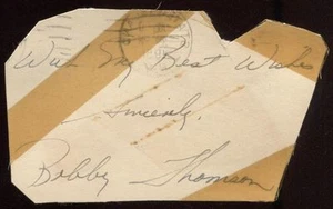 Bobby Thomson signed Cut "SIGNIERT UND DATIERT 1951" Autogramm Clipped from a GPC - Bild 1 von 2