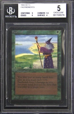 1993 MAGIC THE GATHERING MTG BETA FASTBOND BGS 5 - Image 1 of 2