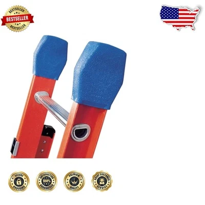 Cubiertas de escalera de extensión de alta resistencia - fibra de vidrio, azul, agarre antideslizante superior Foto 1 de 2