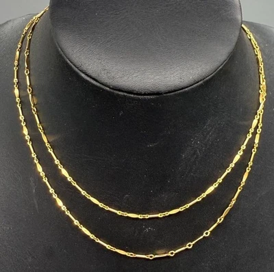 Lenora Dama Collar Eslabón de Cadena Largo Clásico Atemporal Minimalista Tono Dorado 33" Foto 1 de 4