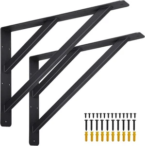 2Pcs Heavy Duty Shelf Bracket Countertop Support Brackets 16"X12" Wall Mounted F - Picture 1 of 8