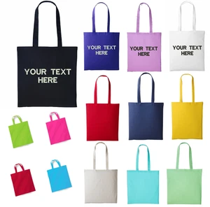 Personalised Embroidered Cotton Shopper Long/Short Handle Cotton Canvas Tote Bag - Picture 1 of 20