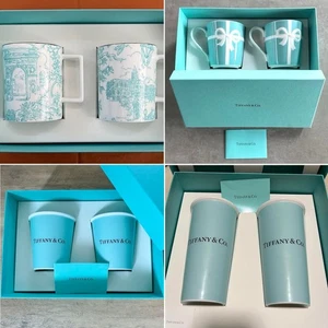 TIFFANY & CO. Set 2 tazze e tazzine da caffè nastro New York piccolo grande GIAPPONE NUOVE - Foto 1 di 52