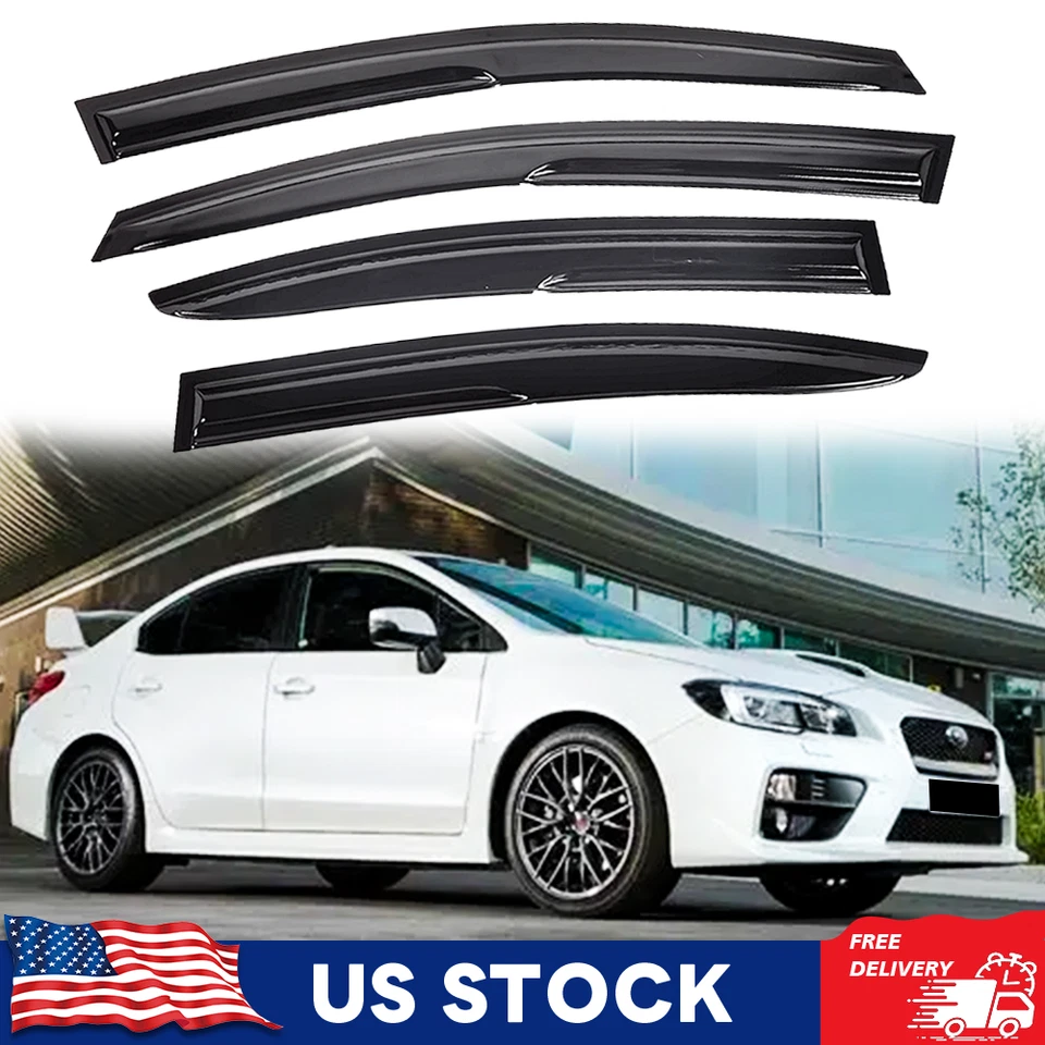 Protector de lluvia para visera de ventana estilo Mugen JDM fuera de canal para Subaru WRX STI 2015-2021 Foto 1 de 4