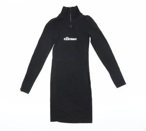 Ellesse Women's Black Bodycon Knit Dress UK 4 - Picture 1 of 12