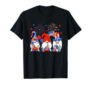 American Gnomes Celebrating Independence Day 4th Of July T-Shirt - Picture 1 of 1