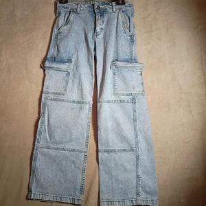 Pantalones de mezclilla acampanados cargo pierna ancha Art Class Target para niñas talla 14 - Imagen 1 de 5