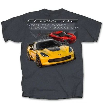 Camiseta Corvette C7 Z06 Life's Too Short Gris Oscuro XL Camiseta Automotriz Foto 1 de 2