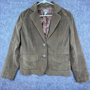 Kenar Blazer Womens 10 Brown Corduroy Twee Jacket Boho Retro Business Career - Picture 1 of 6