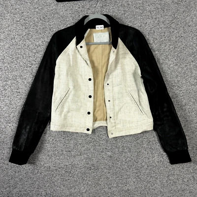 Chaqueta a presión ALC para mujer talla XS de lino/cuero Foto 1 de 4