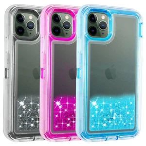 For iPhone 11 iPhone 11 Pro 11 Pro Max Case Shockproof Glitter Flowing Bling - Picture 1 of 4