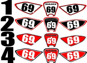 Number plates side panels graphic decals for 2002-2012 Honda CRF70 CRF 70 - Picture 1 of 1