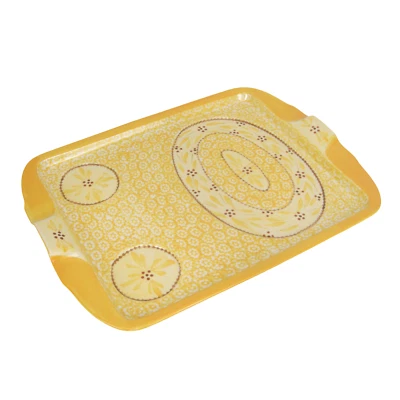 Temptations Yellow Florals Rectangular Serving Platter 15.5" x 11.75" NOB - Image 1 of 4