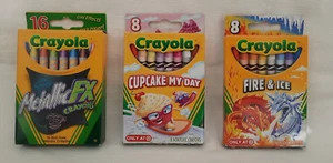 Crayola Metallic FX Crayons 16 ~ Cupcake My Day ~ Fire & Ice ~ Target Exclusives - Picture 1 of 21