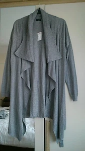 Womens size 20 long deep grey cardigan, long sleeves, waist belt fastening, bnwt - Picture 1 of 12