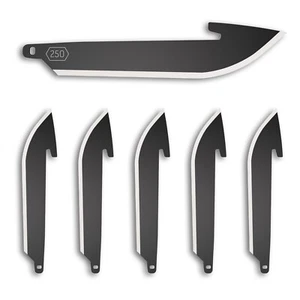 Outdoor Edge Rasiermessersicher 2,5 Drop-Point Klingen 6er Pack 420J2 Edelstahl schwarz - Bild 1 von 1
