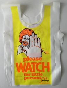 Extremely Rare McDonalds Collectible Crossing Guard Plastic Vest 1970s - Picture 1 of 4