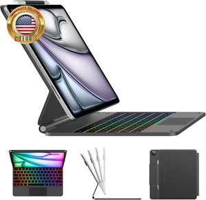 Keyboard Case for Ipad Air 13(M3 2025 / M2 2024) and Ipad Pro 12.9 (6Th, 5Th, 4T - Picture 1 of 8