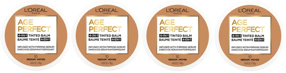 L'Oreal Age Perfect 4 in 1 Tinted Face Balm Foundation, 10 Medium (4 Pack) - Image 1 of 1