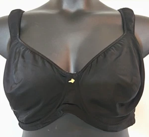 Sujetador Ashley Stewart Butterfly 42DD negro con aros cobertura completa correa ancha DEFECTUOSO - Imagen 1 de 6
