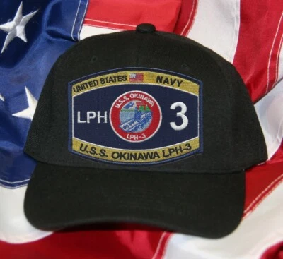 NAVY USS OKINAWA LPH-3 UNITED STATES NAVY SEAL NAVY HAT PATCH - Image 1 of 2