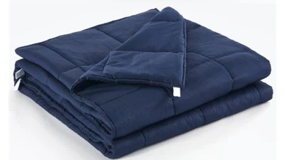 Manta ponderada de 5 lb, gravedad, 100% algodón, azul marino, 36"" x 48"" *certificado CE* Foto 1 de 2