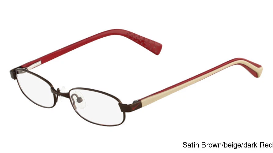 NEW NIKE KIDS 5566 226 Eyeglasses Satin Brown / Beige / Dark Red - 45-16-125 Foto 1 de 1