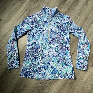EUC Lilly Pulitzer UPF 50+ SKIPPER POPOVER Royal Purple 60 Tiere Größe XXS - Bild 1 von 9