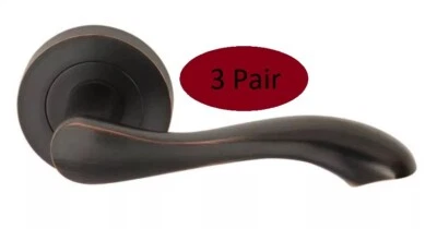3 Pair x  Handel Door on Round Rose Privacy set Oil Rubbed Bronze DH003580-PRV - Image 1 of 4