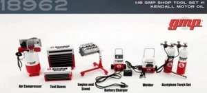 Werkstatt Set / Shop Tool Set KENDALL Motor oil - red / white - GMP 1:18 - Imagen 1 de 6